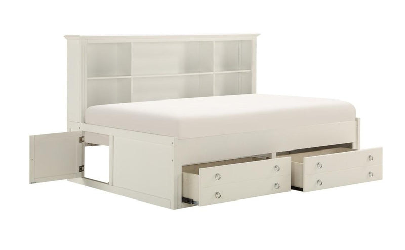 Meghan Twin Lounge Storage Bed in White 2058WHPRT-1* - Ace Furniture and Decor
