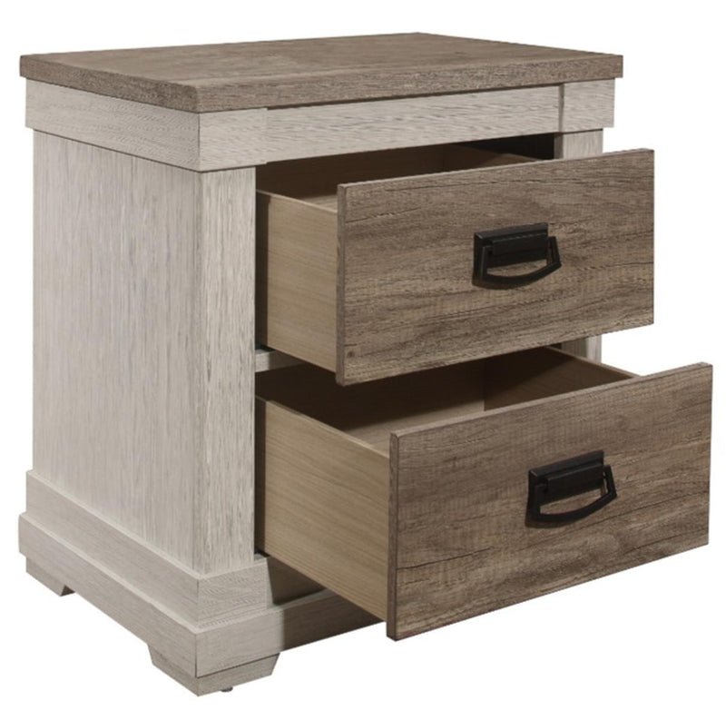 Homelegance Arcadia Nightstand in White & Weathered Gray 1677-4