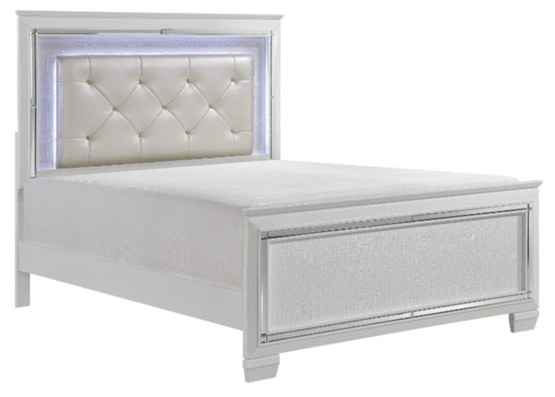 Allura Queen Panel Bed in White 1916W-1* - Ace Furniture and Decor
