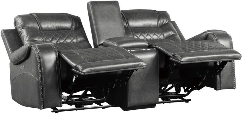 Putnam Power Double Reclining Loveseat in Gray 9405GY-2PW - Ace Furniture and Decor