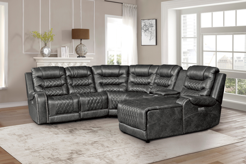 Putnam Corner Seat in Gray 9405GY-CR - Ace Furniture and Decor