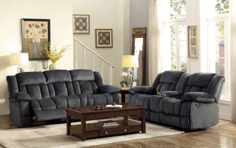 Laurelton Double Reclining Sofa in Charcoal 9636CC-3 - Ace Furniture and Decor