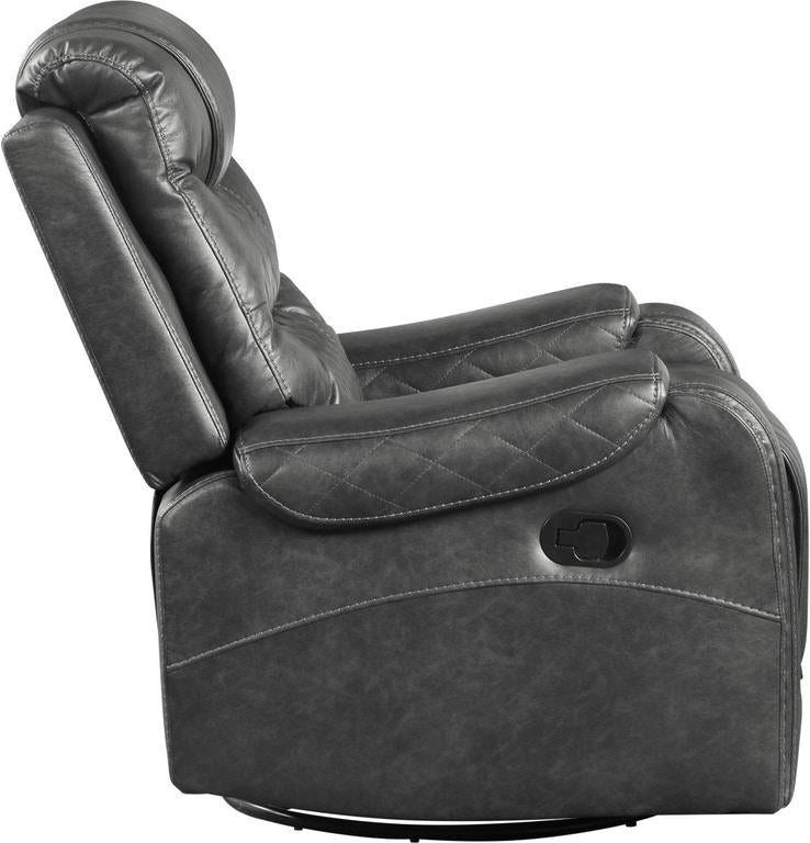 Putnam Swivel Glider Reclining Chair in Gray 9405GY-1