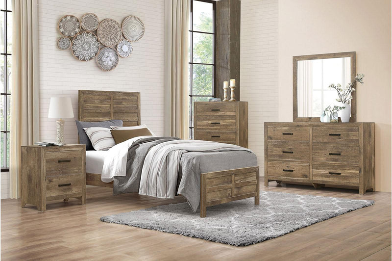 Mandan Twin Panel Bed in Weathered Pine 1910T-1* - Ace Furniture and Decor