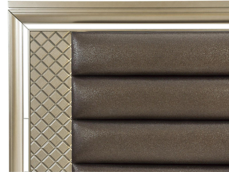 Loudon Queen Platform with Storage Bed in Champagne Metallic 1515-1* - Ace Furniture and Decor