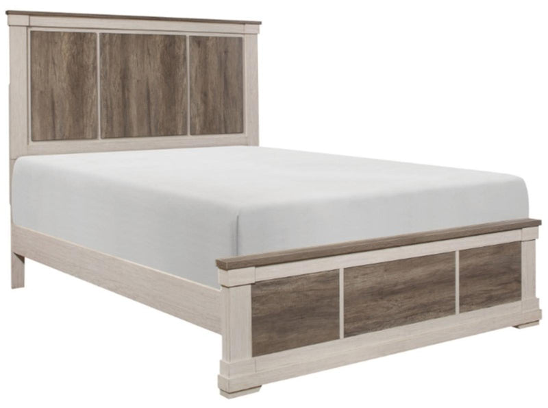 Arcadia King Panel Bed in White & Weathered Gray 1677K-1EK* - Ace Furniture and Decor
