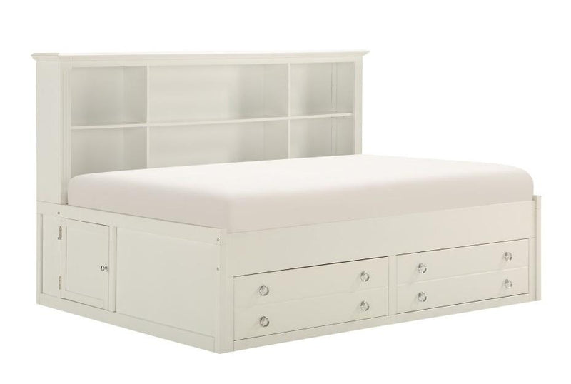 Meghan Twin Lounge Storage Bed in White 2058WHPRT-1* - Ace Furniture and Decor