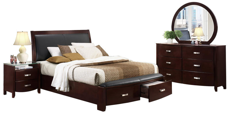 Lyric Queen Sleigh Storage Bed in Dark Espresso 1737NC-1 - Ace Furniture and Decor