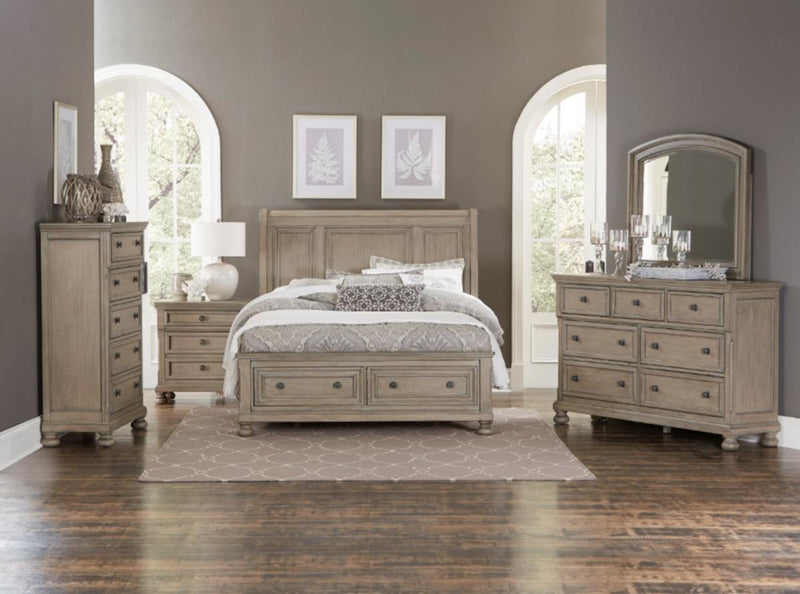 Bethel Queen Sleigh Platform Bed with Footboard Storage in Gray 2259GY-1* - Ace Furniture and Decor