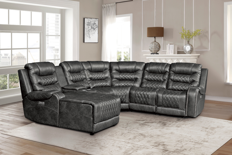 Putnam Power Right Side Reclining Chair with USB Port in Gray 9405GY-RRPW - Ace Furniture and Decor