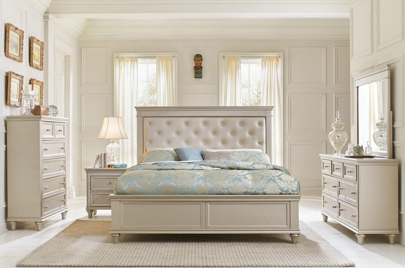 Celandine Queen Panel Bed in Pearl/Silver 1928-1* - Ace Furniture and Decor