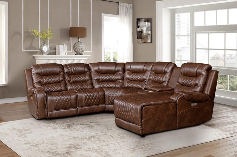 Putnam Power Armless Reclining Chair in Brown 9405BR-ARPW - Ace Furniture and Decor