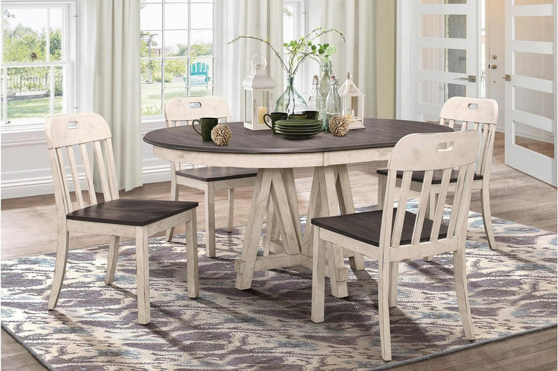 Clover Side Chair in White & Gray (Set of 2) - Ace Furniture and Decor