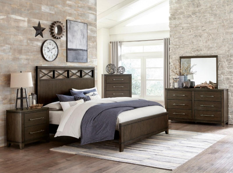 Griggs King Panel Bed in Dark Brown 1669K-1EK* - Ace Furniture and Decor