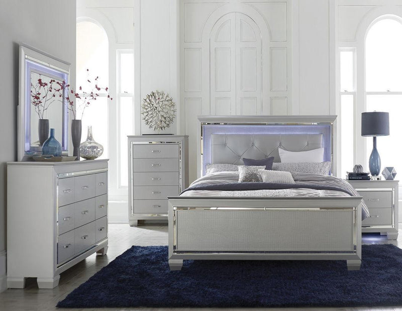 Allura Queen Panel Bed in Silver 1916-1* - Ace Furniture and Decor