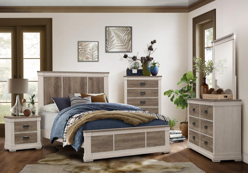 Arcadia Dresser in White & Weathered Gray 1677-5 - Ace Furniture and Decor