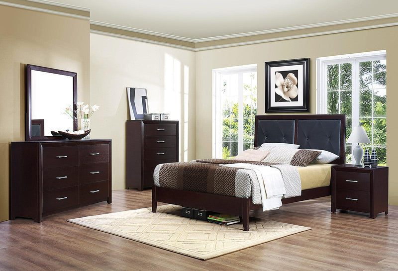 Edina Queen Panel Bed in Espresso-Hinted Cherry 2145-1 - Ace Furniture and Decor