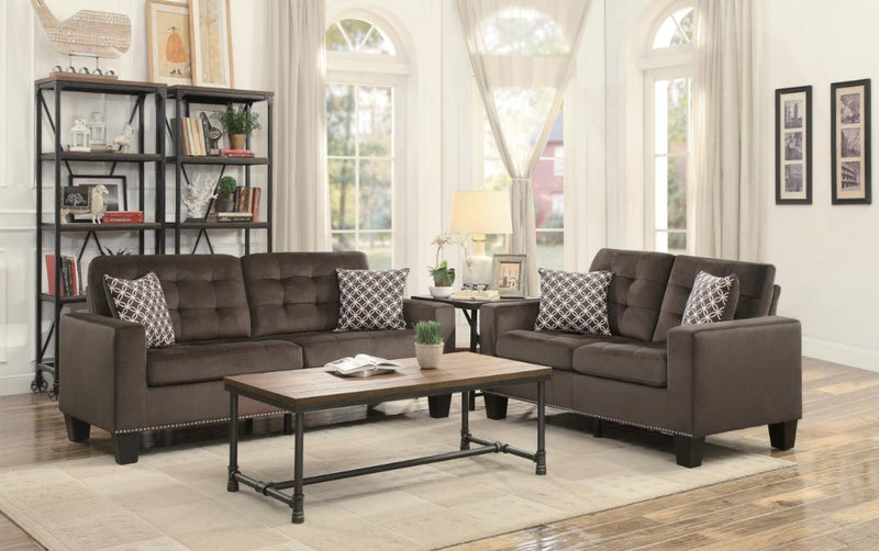 Homelegance Furniture Lantana Loveseat in Chocolate 9957CH-2