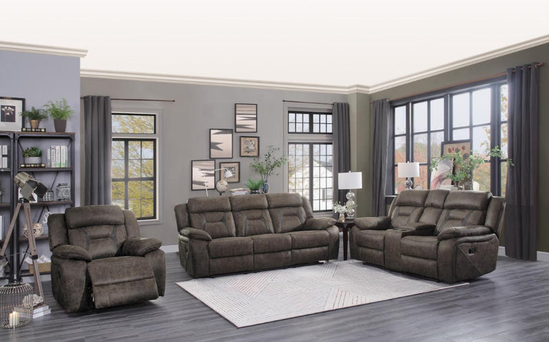 Madrona Double Reclining Sofa in Dark Brown 9989DB-3 - Ace Furniture and Decor