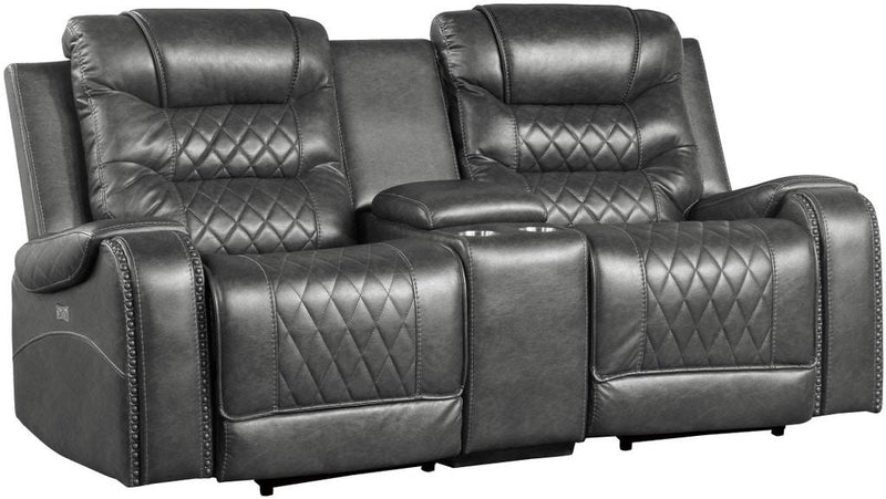 Putnam Power Double Reclining Loveseat in Gray 9405GY-2PW - Ace Furniture and Decor