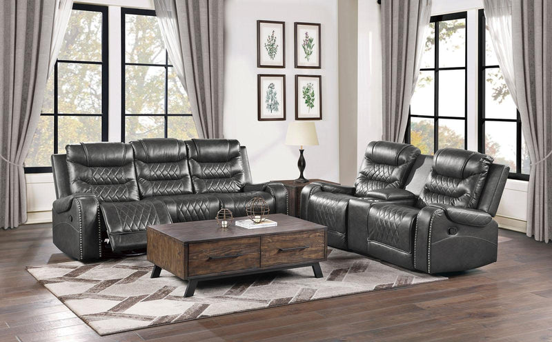 Putnam Power Double Reclining Loveseat in Gray 9405GY-2PW - Ace Furniture and Decor