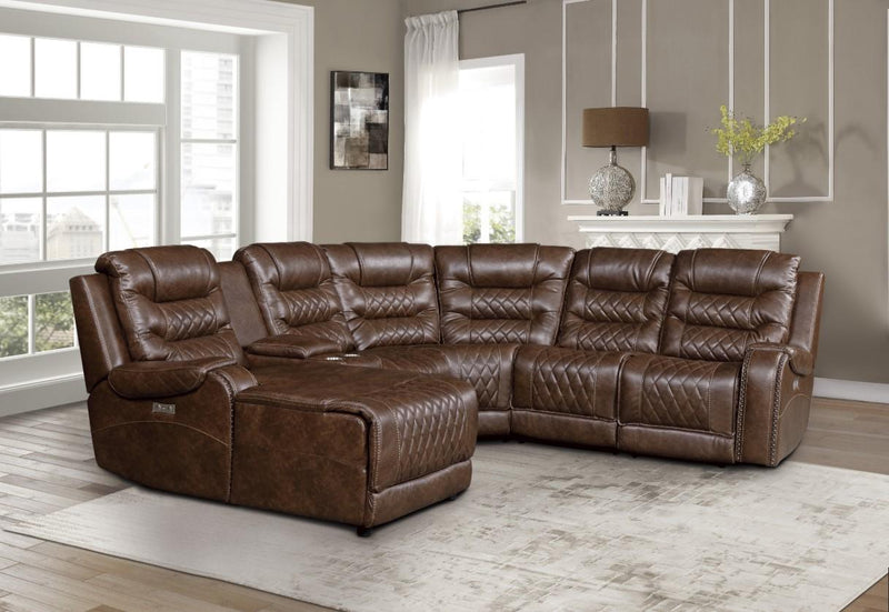 Putnam Power Armless Reclining Chair in Brown 9405BR-ARPW - Ace Furniture and Decor