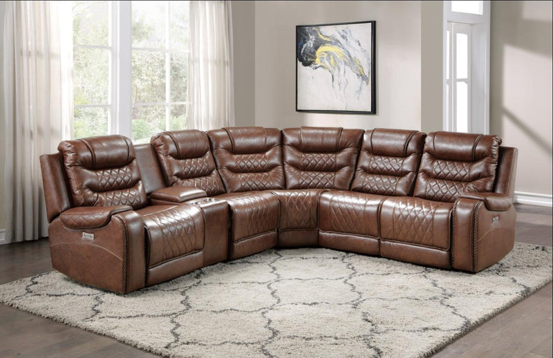Putnam Power Armless Reclining Chair in Brown 9405BR-ARPW - Ace Furniture and Decor