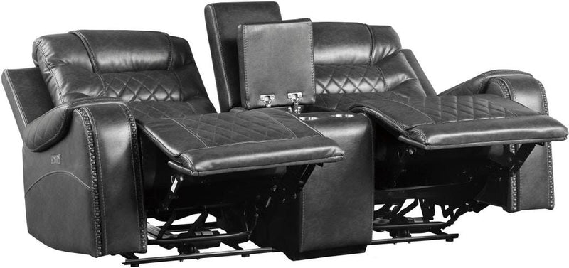 Putnam Power Double Reclining Loveseat in Gray 9405GY-2PW - Ace Furniture and Decor