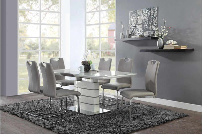 Homelegance Glissand Dining Table in White & Gray 5599-71*