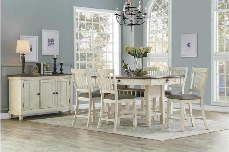 Granby Counter Height Dining Table in White & Brown 5627NW-36* - Ace Furniture and Decor
