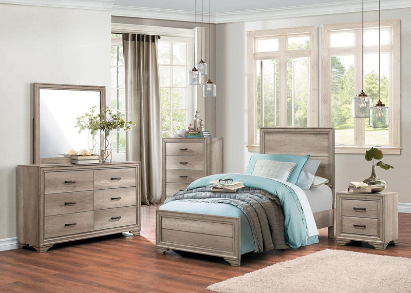 Lonan Twin Panel Bed in Natural 1955T-1* - Ace Furniture and Decor