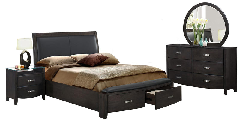 Lyric Queen Sleigh Storage Bed in Brownish Gray 1737NGY-1 - Ace Furniture and Decor