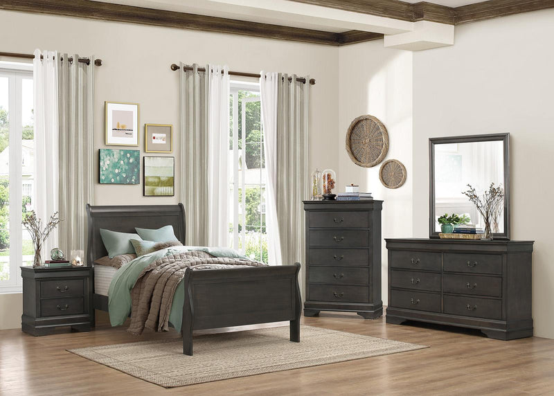 Mayville Twin Sleigh Bed in Gray 2147TSG-1 - Ace Furniture and Decor
