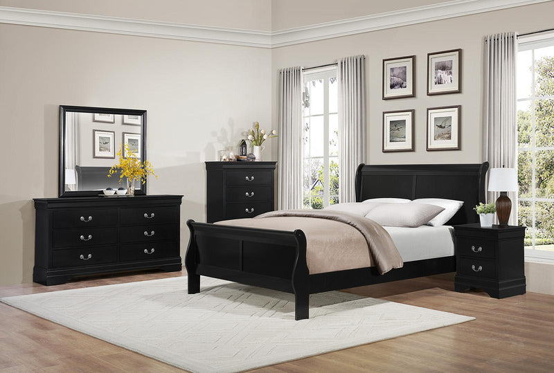 Mayville Queen Sleigh Bed in Black 2147BK-1 - Ace Furniture and Decor