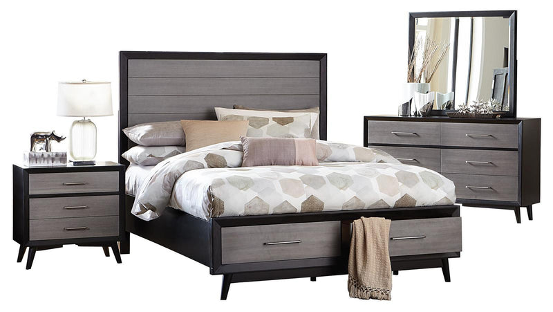 Raku Queen Storage Platform Bed in Gray 1711-1 - Ace Furniture and Decor