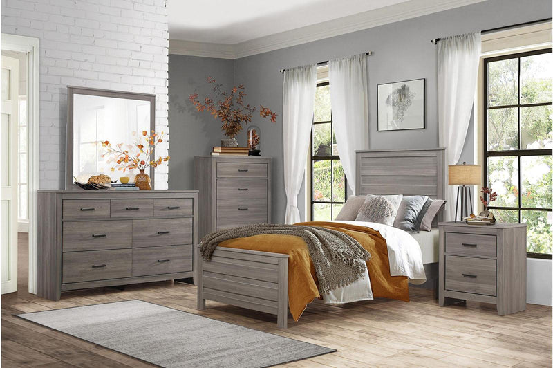Waldorf King Panel Bed in Dark Gray 1902K-1EK* - Ace Furniture and Decor