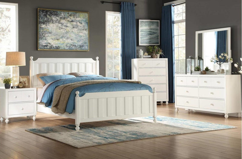 Wellsummer Queen Panel Bed in White 1803W-1* - Ace Furniture and Decor