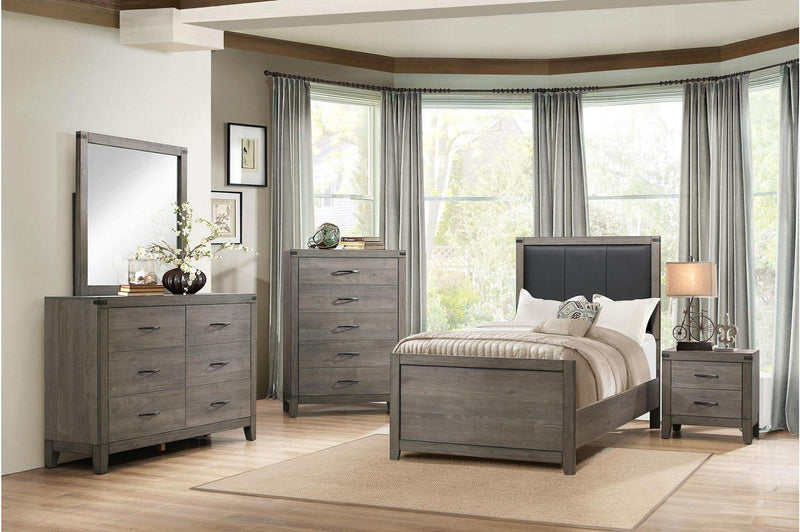 Woodrow Twin Panel Bed in Gray 2042T-1* - Ace Furniture and Decor