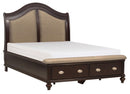 Marston Queen Sleigh Storage Bed in Dark Cherry 2615DC-1