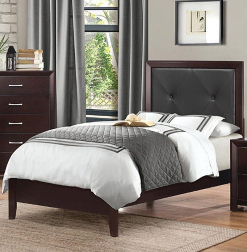 Edina Full Panel Bed in Espresso-Hinted Cherry 2145F-1 - Ace Furniture and Decor