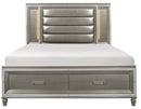 Tamsin Queen Upholstered Storage Bed in Silver Grey Metallic 1616-1*