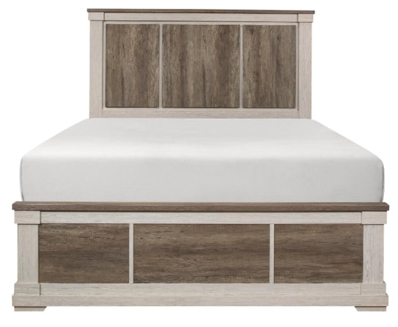 Arcadia King Panel Bed in White & Weathered Gray 1677K-1EK* - Ace Furniture and Decor