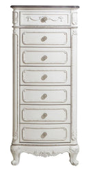 Cinderella 7 Drawer Tall Chest Antique White with Grey Rub-Through 1386NW-12