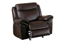 Aram Glider Reclining Chair in Brown 8206BRW-1