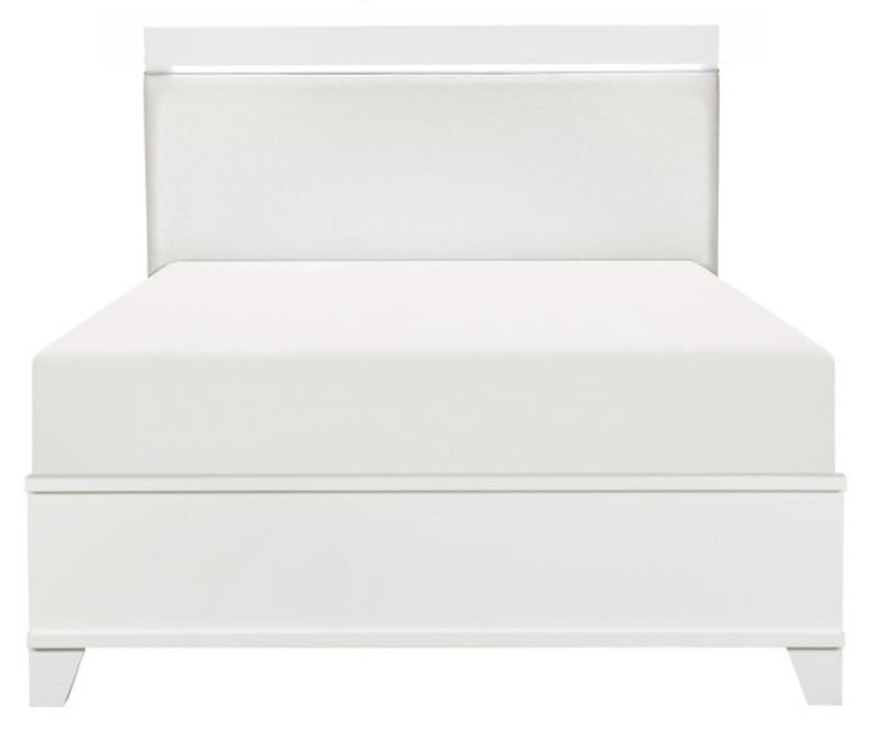 Kerren King Platform Bed in White 1678WK-1EK* - Ace Furniture and Decor