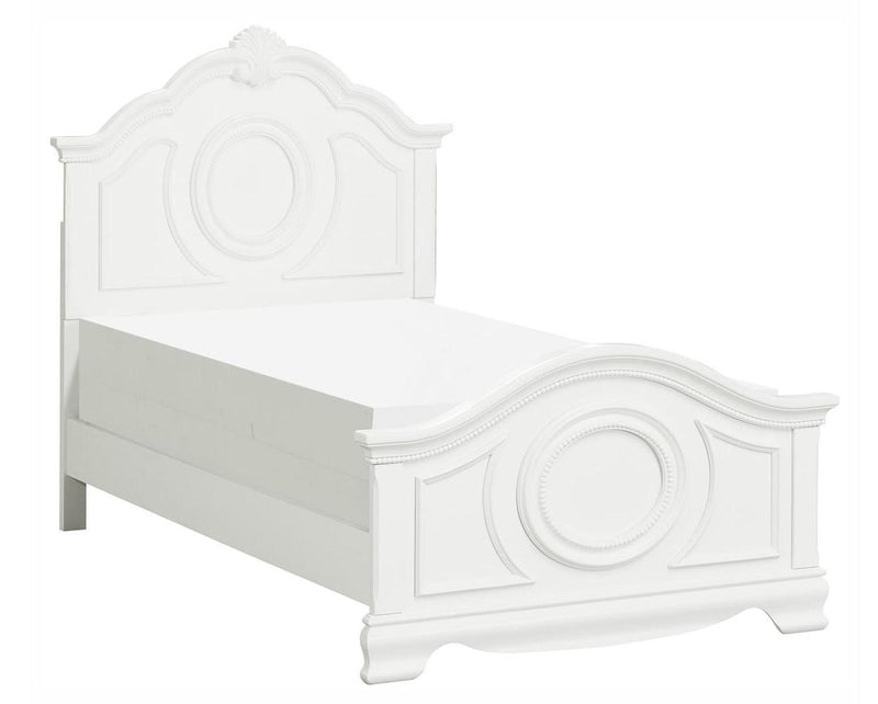 Lucida Twin Panel Bed in White 2039TW-1* - Ace Furniture and Decor