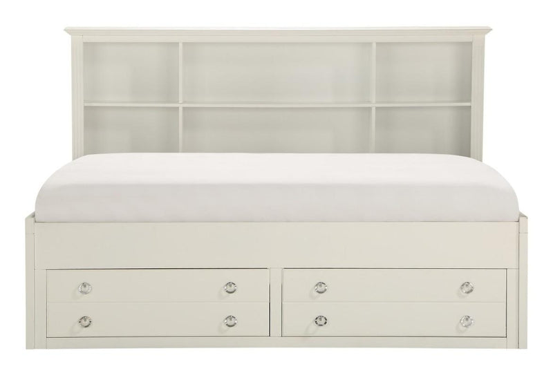 Meghan Twin Lounge Storage Bed in White 2058WHPRT-1* - Ace Furniture and Decor