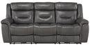 Danio Power Double Reclining Sofa with Power Headrests in Dark Gray 9528DGY-3PWH