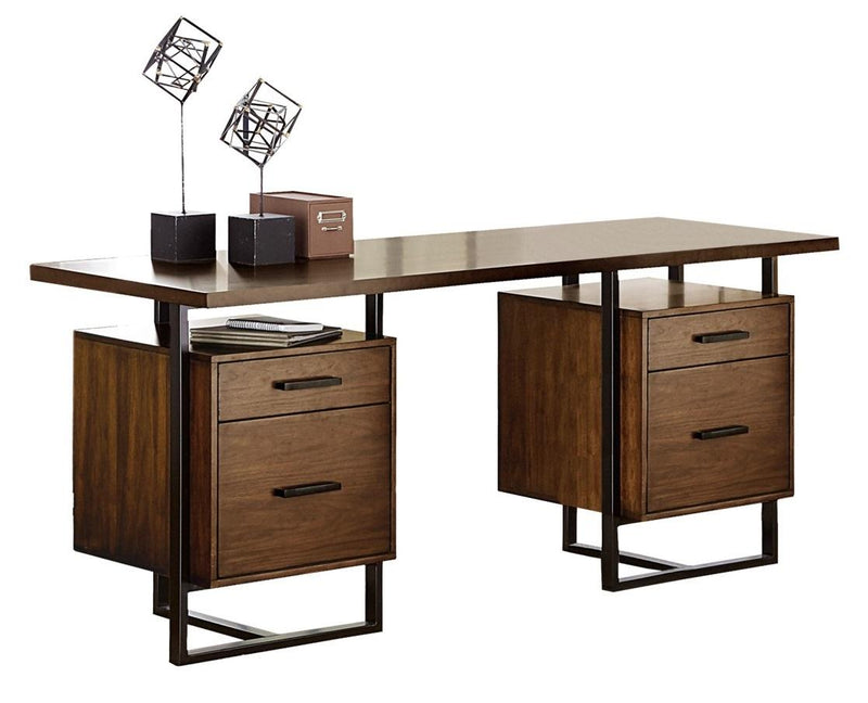 Sedley Writing Desk with Two Cabinets in Walnut 5415RF-15* image