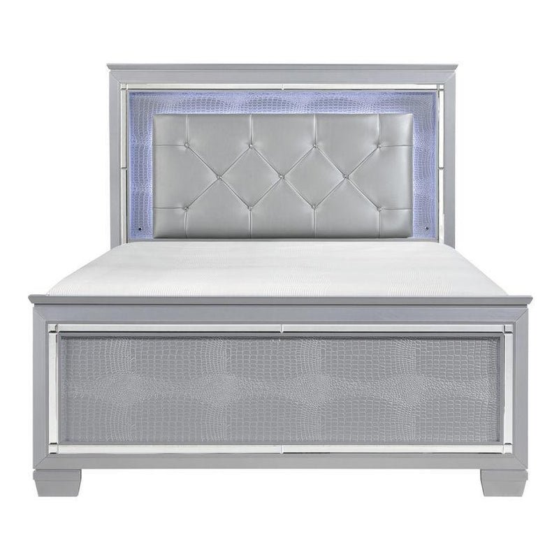 Allura Queen Panel Bed in Silver 1916-1* - Ace Furniture and Decor